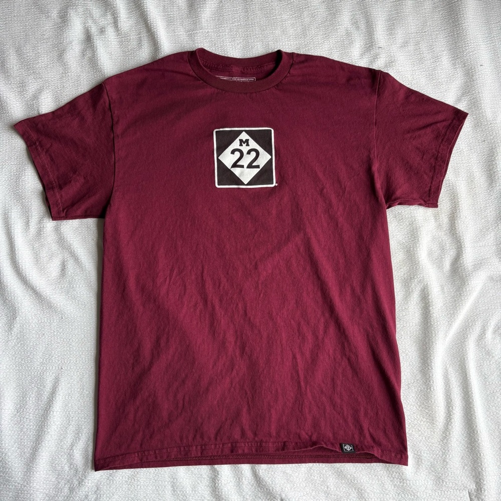 Traverse City Michigan M22 Maroon Red Short Sleeve T-Shirt Size Medium Unisex